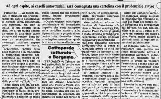 <b>8 Maggio 1986 Stampa: La Stampa – Firenze, “occhio ragazzi”</b>