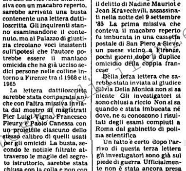 <b>12 Aprile 1987 Stampa: L’Unità – Una lettera del mostro di Firenze?</b>
