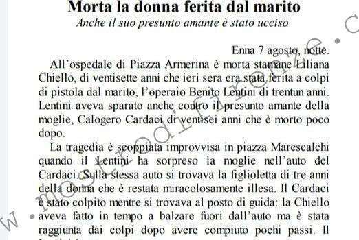 <b>8 Agosto 1968 Stampa: Corriere della Sera – Morta la donna ferita dal marito</b>