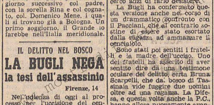 <b>15 Dicembre 1951 Stampa: Giornale di Trieste – La Bugi nega la tesi dell’assassino</b>