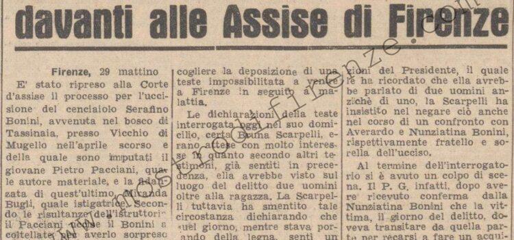 <b>29 Dicembre 1951 Stampa: Giornale di Trieste – Gli assassini del cenciaiolo davanti alle Assise di Firenze</b>
