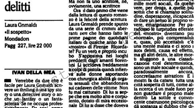<b>3 Agosto 1988 Stampa: L’Unità – Un mostro e altri delitti</b>