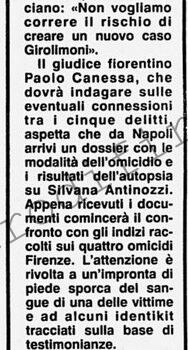 <b>13 Settembre 1989 Stampa: Corriere della Sera – Mostro di Firenze Forse la verità da un’impronta</b>