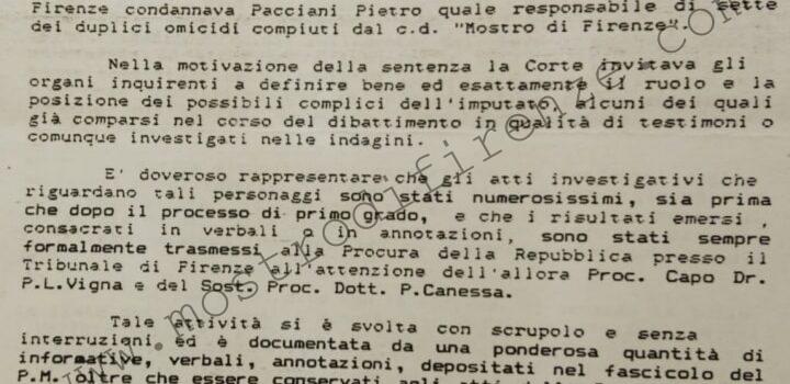<b>28 Agosto 1997 Lettera di Riccardo Lamperi e Alessandro Venturini al Capo della Polizia</b>
