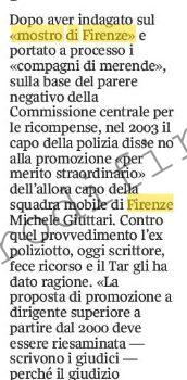 <b>16 Giugno 2013 Stampa: Corriere della Sera – “Giuttari doveva essere promosso”</b>