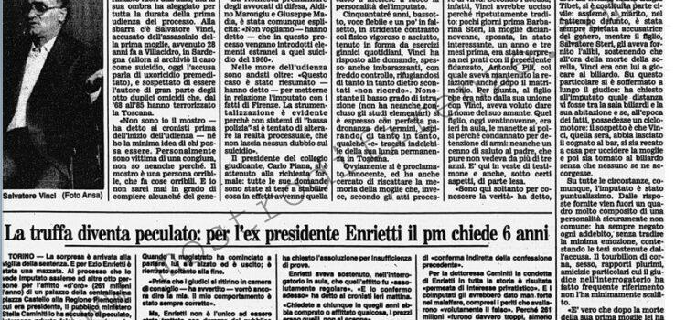 <b>13 Aprile 1988 Stampa: Corriere della Sera – Vinci: “Non sono il mostro, fa cose troppo orribili”</b>