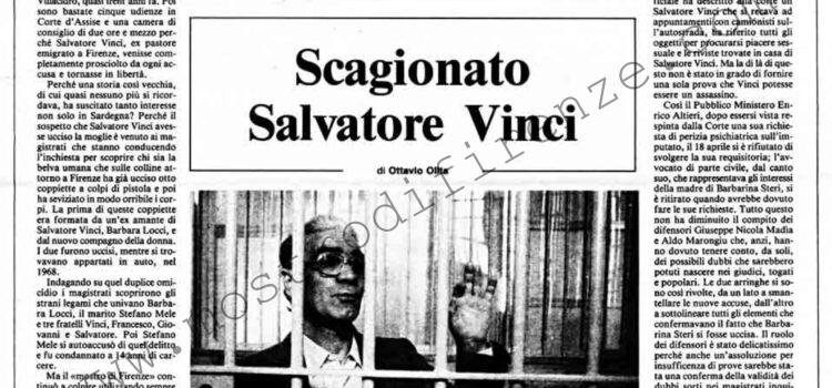 <b>20 Maggio 1988 Stampa: Il Messaggero – Scagionato Salvatore Vinci</b>