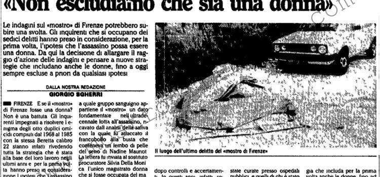 <b>13 Gennaio 1988 Stampa: L’Unità – Il maniaco di Firenze non è Vinci “Non escludiamo che sia una donna”</b>