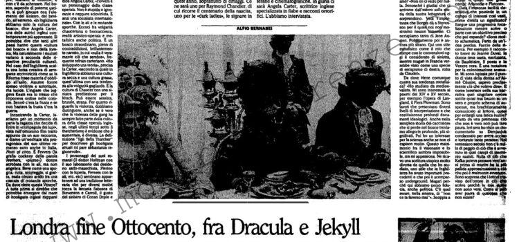 <b>25 Giugno 1988 Stampa: L’Unità – La lady e lo Squartatore</b>