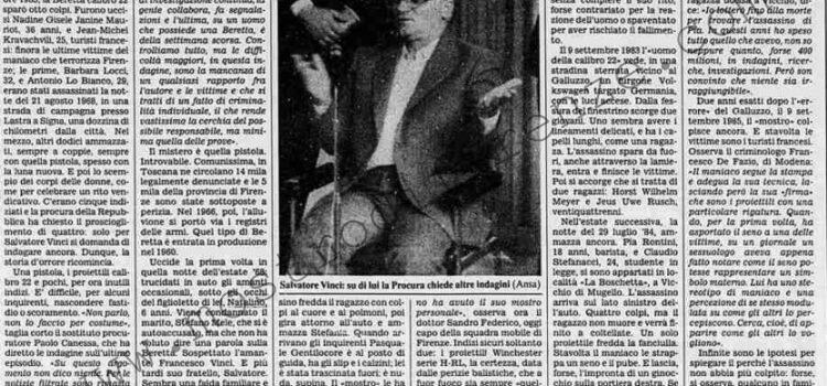 <b>5 Marzo 1989 Stampa: La Stampa – Firenze sconfitta del mostro</b>