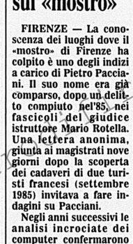 <b>5 Novembre 1991 Stampa: Corriere della Sera – Altri sospetti sul “mostro”</b>