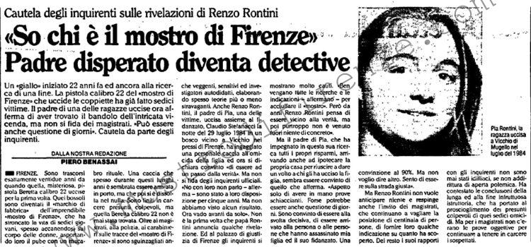 <b>24 Agosto 1990 Stampa: L’Unità – “So chi è il mostro di Firenze” Padre disperato diventa detective</b>