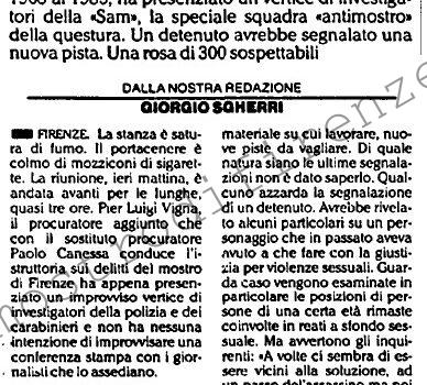 <b>29 Agosto 1990 Stampa: L’Unità – Improvviso vertice al Palazzo di Giustizia Un detenuto ha parlato?</b>