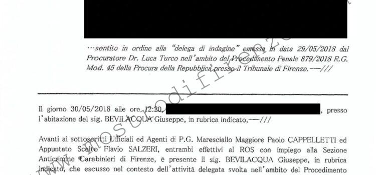 <b>30 Maggio 2018 Verbale di sommarie informazioni su Giuseppe Bevilacqua</b>