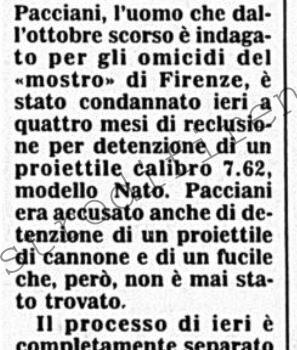 <b>18 Aprile 1992 Stampa: Corriere della Sera – Condannato Pacciani</b>