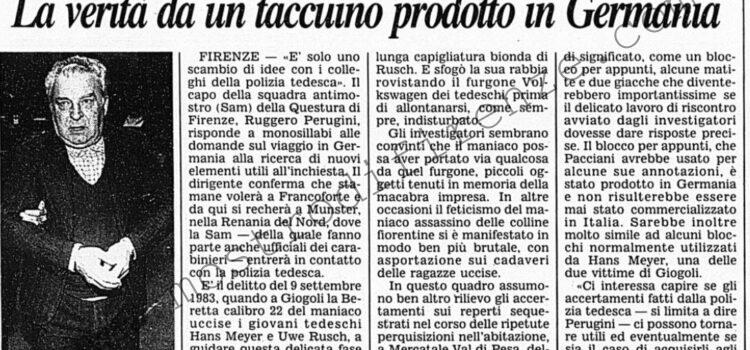<b>21 Giugno 1992 Stampa: Corriere della Sera – Firenze, un furto può smascherare il “mostro” La verità da un taccuino prodotto in Germania</b>