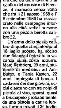 <b>30 Settembre 1991 Stampa: L’Unità – Francia Indagini sul “mostro” di Firenze</b>