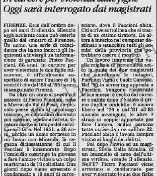 <b>31 Ottobre 1991 Stampa: La Stampa – Firenze, hanno un nome i sospetti sul mostro.</b>