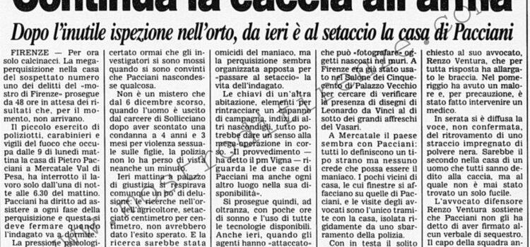 <b>29 Aprile 1992 Stampa: Corriere della Sera – Continua la caccia all’arma</b>