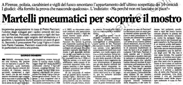<b>28 Aprile 1992 Stampa: L’Unità – Martelli pneumatici per scoprire il mostro</b>