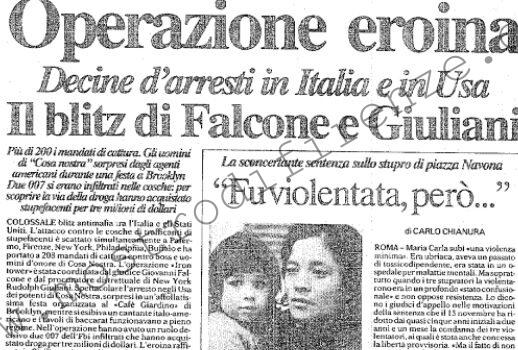 <b>2 Dicembre 1988 Stampa: La Repubblica – Operazione eroina</b>