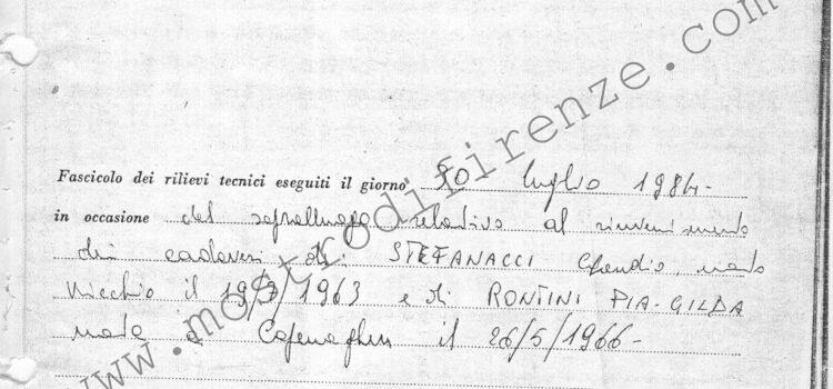 <b>30 Luglio 1984 Relazione della Polizia Scientifica alla Piazzola La Boschetta</b>