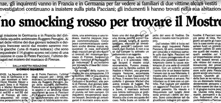 <b>21 Giugno 1992 Stampa: L’Unità – Uno smocking rosso per trovare il Mostro</b>