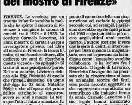 <b>10 Aprile 1992 Stampa: La Stampa – “Ho smascherato il volto del mostro di Firenze”</b>