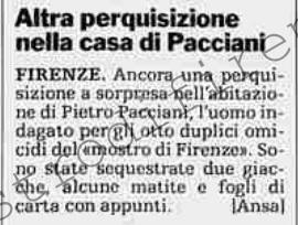 <b>14 Giugno 1992 Stampa: La Stampa – Altra perquisizione nella casa di Pacciani</b>