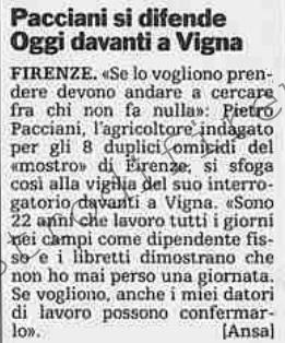 <b>15 Luglio 1992 Stampa: La Stampa – Pacciani si difende Oggi davanti a Vigna</b>