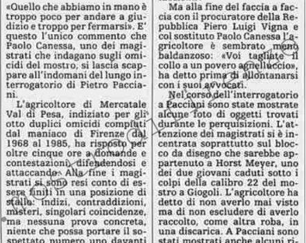 <b>17 Luglio 1992 Stampa: La Stampa – Raffica di nuovi indizi nel dossier di Pacciani</b>