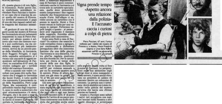<b>25 Giugno 1992 Stampa: La Stampa – “La giacca è di mio figlio, ucciso a Firenze”</b>