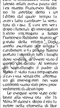 <b>26 Agosto 1993 Stampa: L’Unità – Milva e Mirko funerali separati</b>