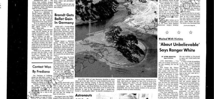 <b>29 Settembre 1969 Zodiac: I media sull’attacco a Cecelia Shepard e Bryan Hartnell</b>