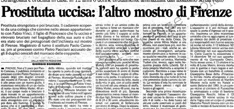 <b>30 Maggio 1994 Stampa: L’Unità – Prostituta uccisa: l’altro mostro di Firenze</b>