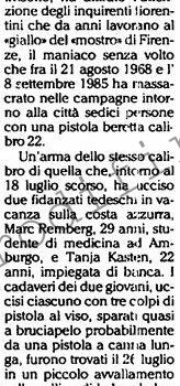 <b>29 Settembre 1991 Stampa: L’Unità – Francia Indagini sul “mostro” di Firenze</b>