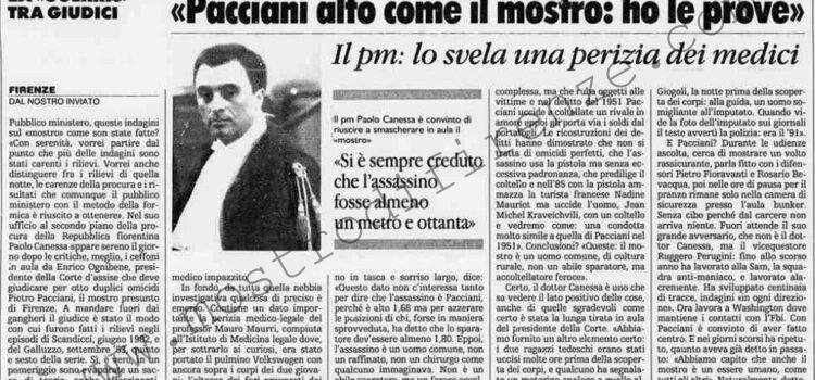 <b>1 Maggio 1994 Stampa: La Stampa – “Pacciani alto come il mostro: ho le prove”</b>