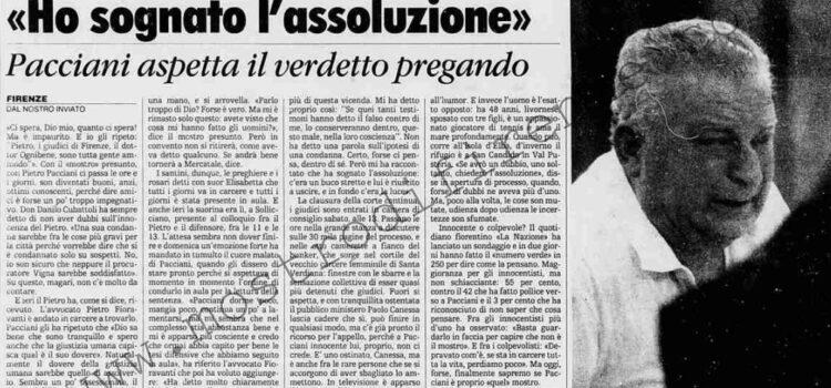<b>1 Novembre 1994 Stampa: La Stampa – “Ho sognato l’assoluzione” – “Ora il mi’ Pietro torna a casa”</b>