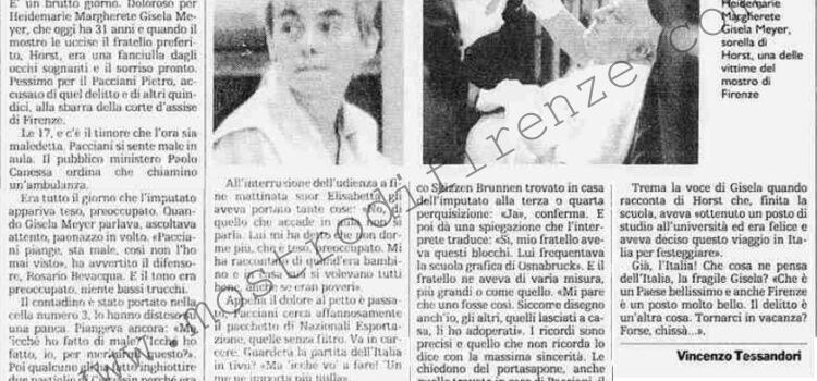 <b>6 Luglio 1994 Stampa: La Stampa – Pacciani, un malore dopo le lacrime</b>