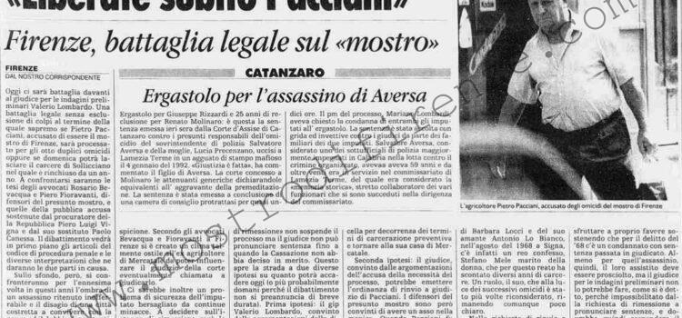 <b>14 Giugno 1994 Stampa: L’Unità – “Liberate subito Pacciani”</b>