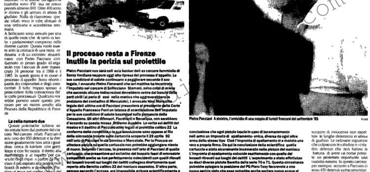 <b>1 Febbraio 1996 Stampa: Viaggio a Sollicciano nel carcere di Pacciani “Su di me deciderà Dio”</b>