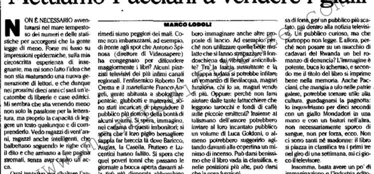 <b>12 Maggio 1995 Stampa: L’Unità – Mettiamo Pacciani a vendere gialli</b>