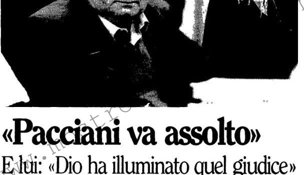 <b>7 Febbraio 1996 Stampa: Pacciani va assolto – “Assolvete Pietro Pacciani” – Parla Pietro Pacciani “Sono innocente Dio mi ha ascoltato” – Il paese: “Noi il saluto non glielo togliamo” – La scrittrice Magdalen Nabb “So chi è l’assassino Lo rivelerò in un libro”</b> <b>7 Febbraio 1996 Stampa: Pacciani va assolto – “Assolvete Pietro Pacciani” – Parla Pietro Pacciani “Sono innocente Dio mi ha ascoltato” – Il paese: “Noi il saluto non glielo togliamo” – La scrittrice Magdalen Nabb “So chi è l’assassino Lo rivelerò in un libro”</b>
