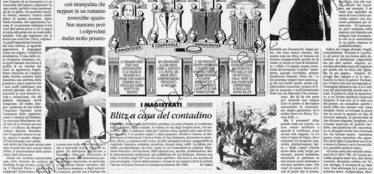 <b>23 Giugno 1994 Stampa: La Stampa – Gli scrittori: noi assolviamo Pacciani</b>