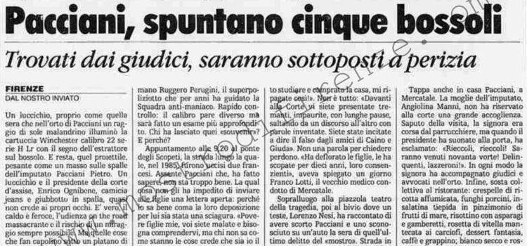 <b>24 Giugno 1994 Stampa: La Stampa – Pacciani, spuntano cinque bossoli</b>
