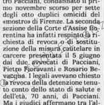 <b>28 Giugno 1995 Stampa: La Stampa – Pacciani resterà in carcere</b>