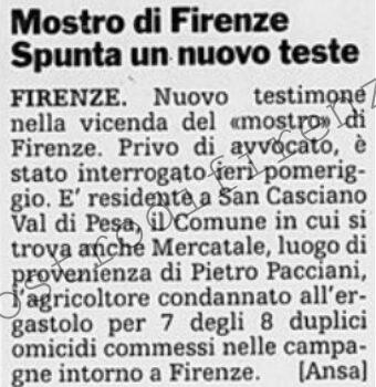 <b>29 Dicembre 1995 Stampa: La Stampa – Mostro di Firenze Spunta un nuovo testimone</b>