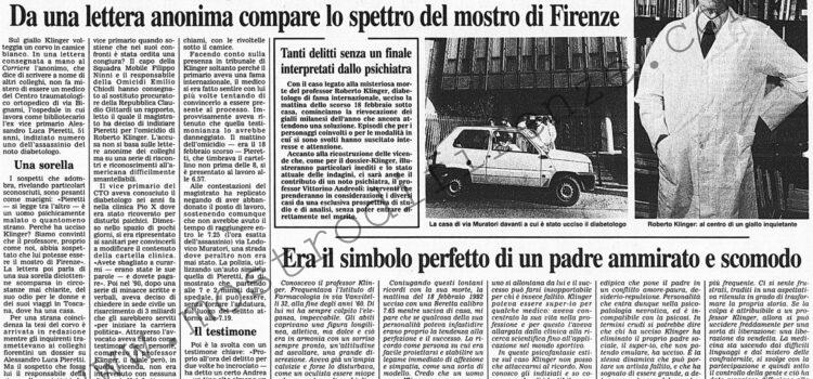 <b>10 Agosto 1995 Stampa: Corriere della Sera – Il caso Klinger tra corvi e misteri</b>