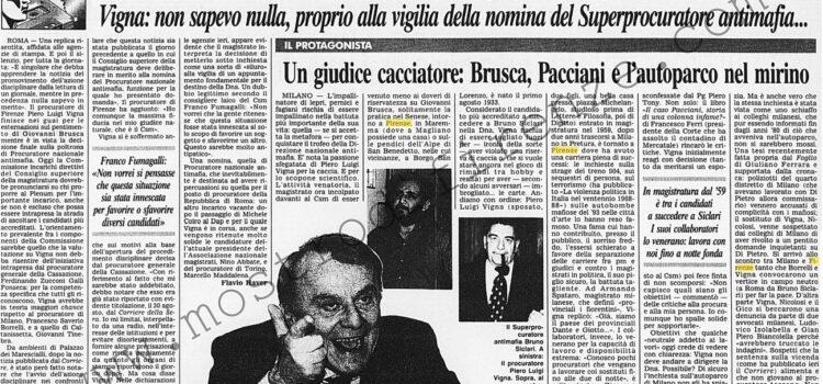 <b>14 Ottobre 1996 Stampa: Corriere della Sera – “Io sotto inchiesta? Singolare coincidenza”</b>
