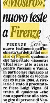 <b>16 Aprile 1996 Stampa: Corriere della Sera – “Mostro”: nuovo teste a Firenze</b>